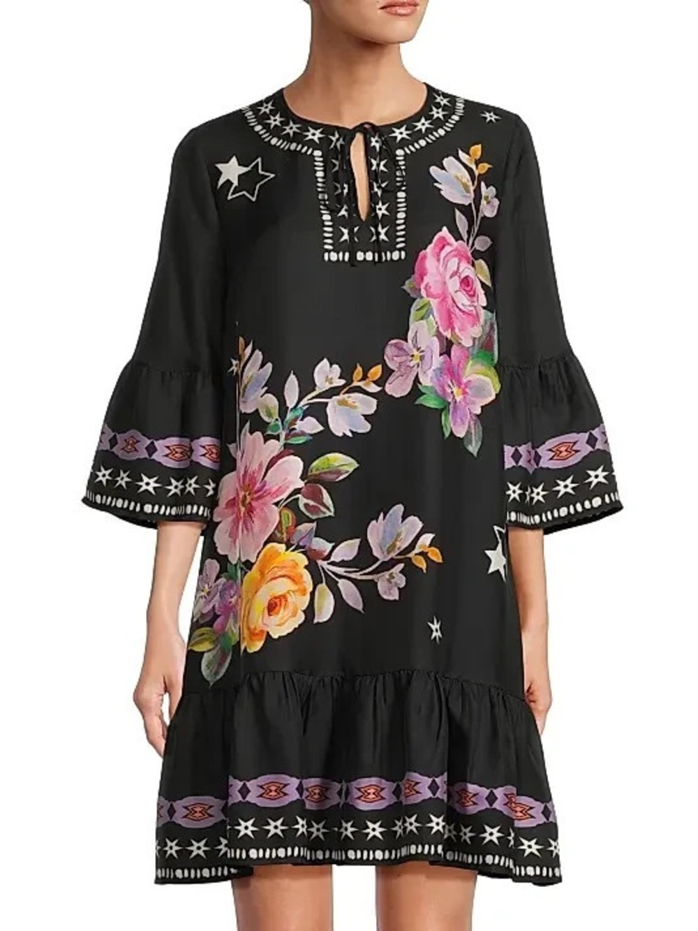 NWT Johnny Was Jade Hailee Mini Dress in Western Kasumi Floral Size Medium